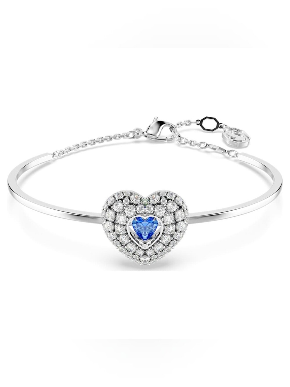 Swarovski Hyperbola Bangle Bracelet – Blue Dancing Stone, Rhodium Plated